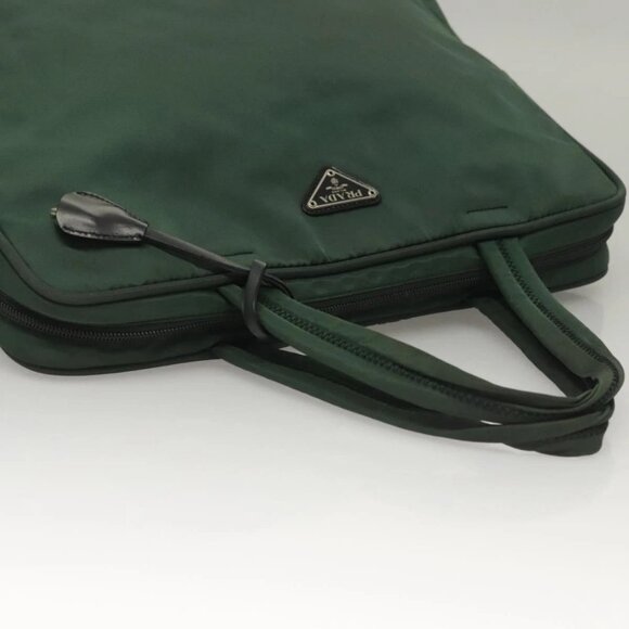 PRADA Hand Bag Nylon Khaki Silver Auth - Picture 6 of 16